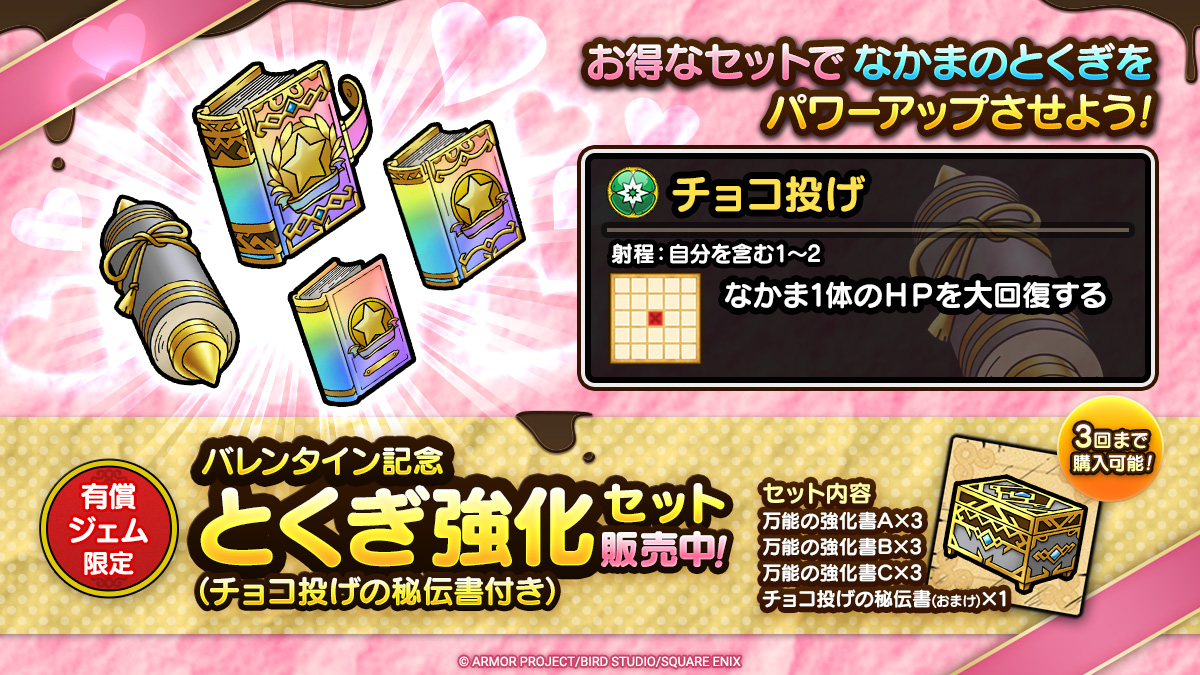 バレンタイン記念とくぎ強化セット（チョコ投げの秘伝書付き）