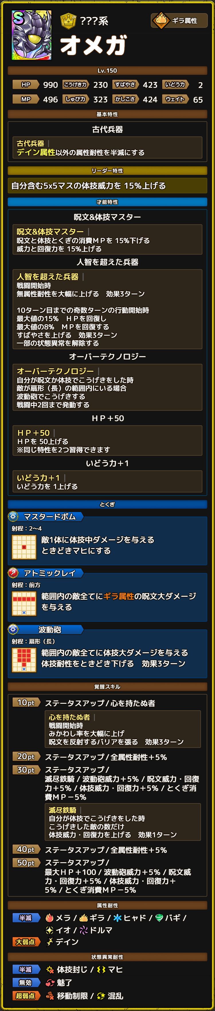 オメガ ステータス