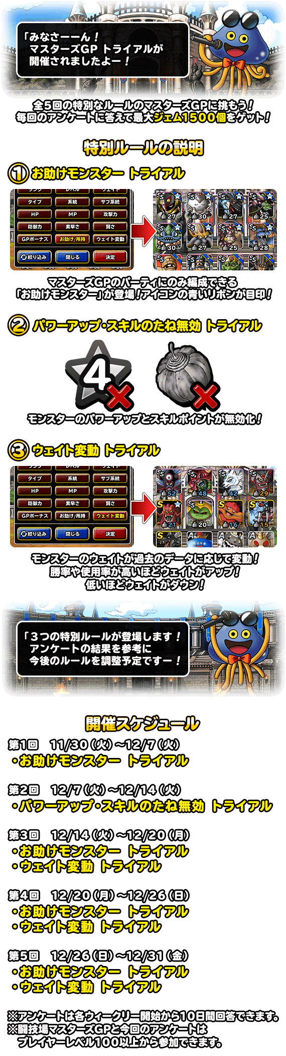 マスターズgp トライアル 開催 21年11月30日 追記2 ドラゴンクエストモンスターズ スーパーライト Square Enix Bridge